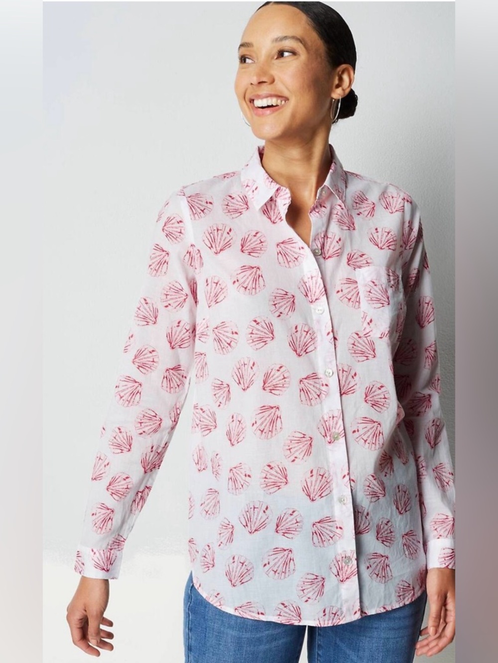 J. Jill One Picket Shirred Back Shirt